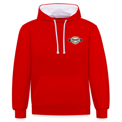 Crossfit Contrast Colour Hoodie - red/white