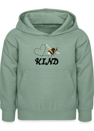 Kids Bee Kind Hoodie - steel green