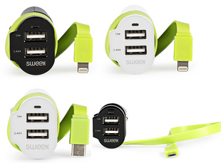 Car Charger Fast Car Charger 3-Outputs - Various Styles/Colours - siopashop.ie