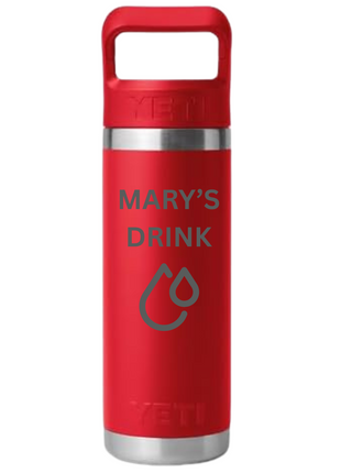 YETI 18 oz Rambler Straw Bottle with Customisation